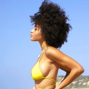 PacSun Yellow Natalia Strappy Tri Bikini Top, Medium, Yellow